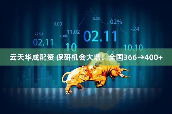 云天华成配资 保研机会大增！全国366→400+
